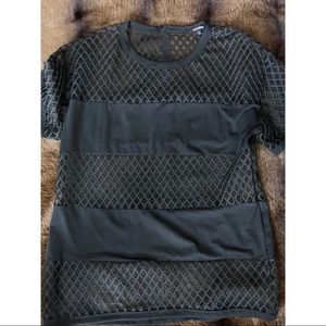 Black mesh T-shirt